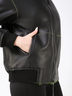 Двусторонняя дубленка зимняя шуба укороченная