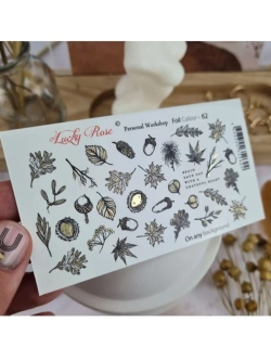 Lucky Rose Слайдеры наклейки для длинных ногтей Foil 062