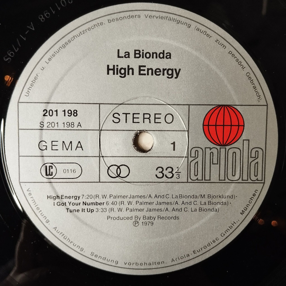Винтажная виниловая пластинка LP La Bionda High Energy (Germany 1979)