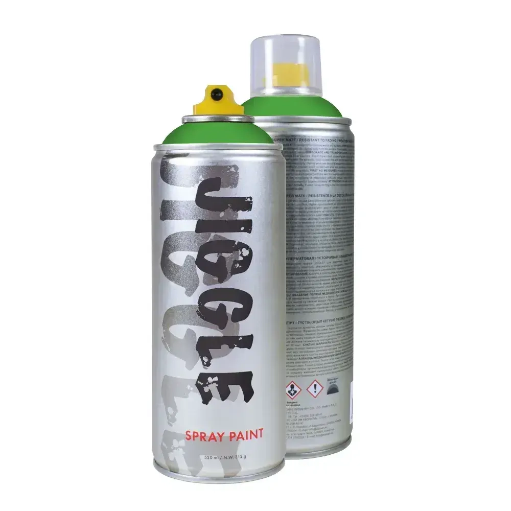 Аэрозольная краска для граффити в баллончике JIGGLE PRO суперматовая, 520 мл, MINT / Мята - 2 шт
