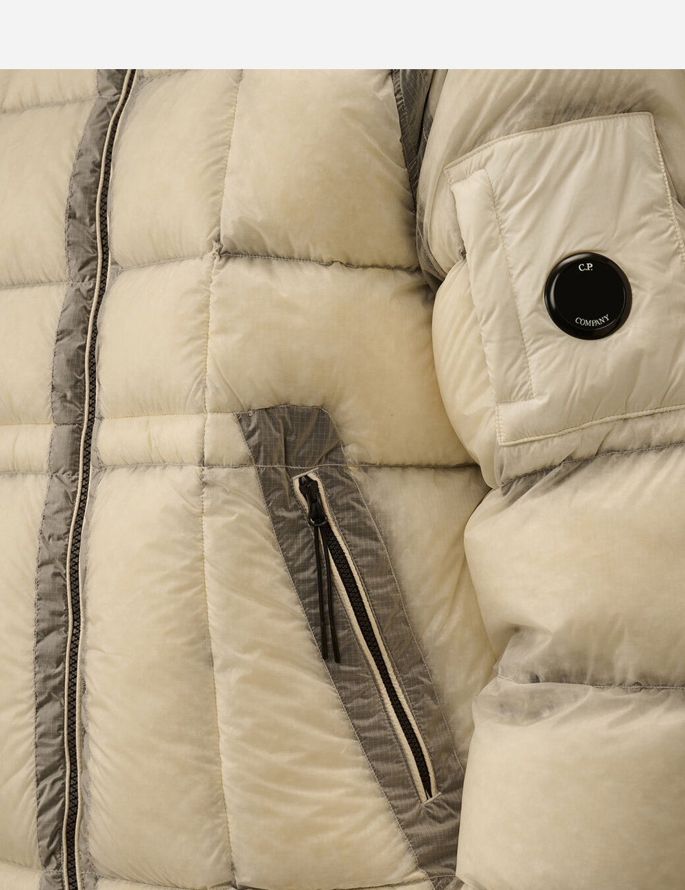 C.P. Company Shell Down Puffer Jacket " Gauze White" (RFCMOW702A110416A103)