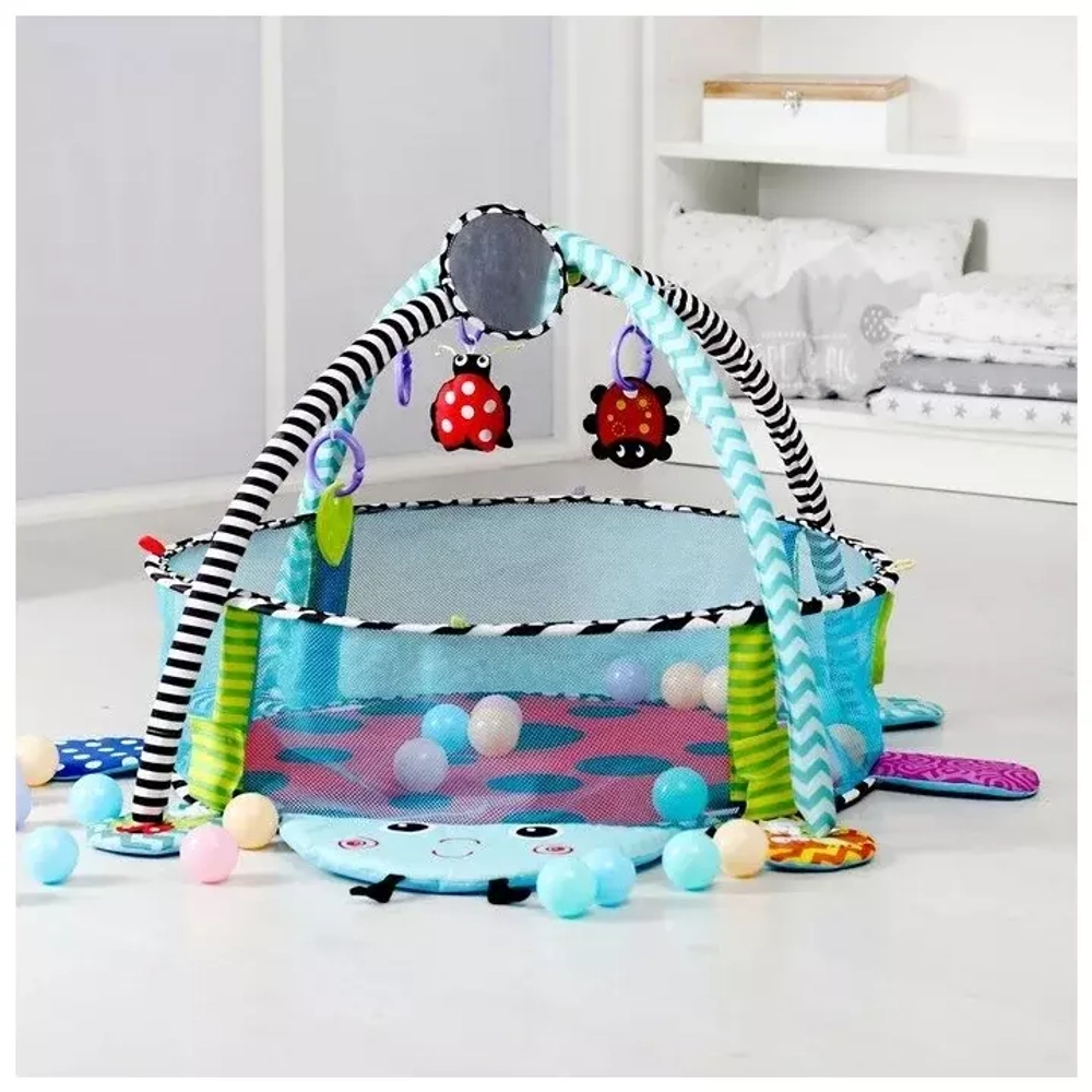 Развивающий коврик "БОЖЬЯ КОРОВКА" 3в1 с шариками