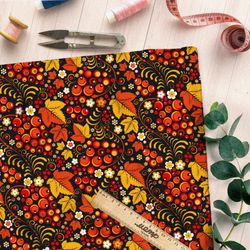 Ткань оксфорд 600 хохломская расцветка