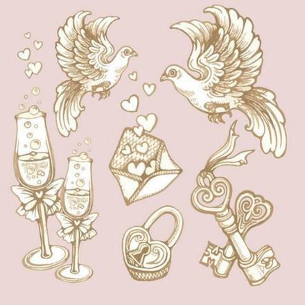 Decola Бумага для скрапбукинга  "Свадебный мотив №14", 15х15 см, 5 листов