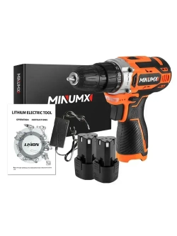 Дрель-шуруповерт аккумуляторная MINUMX M-812A2, 12В 28Нм, 2xLi-ion, ЗУ
