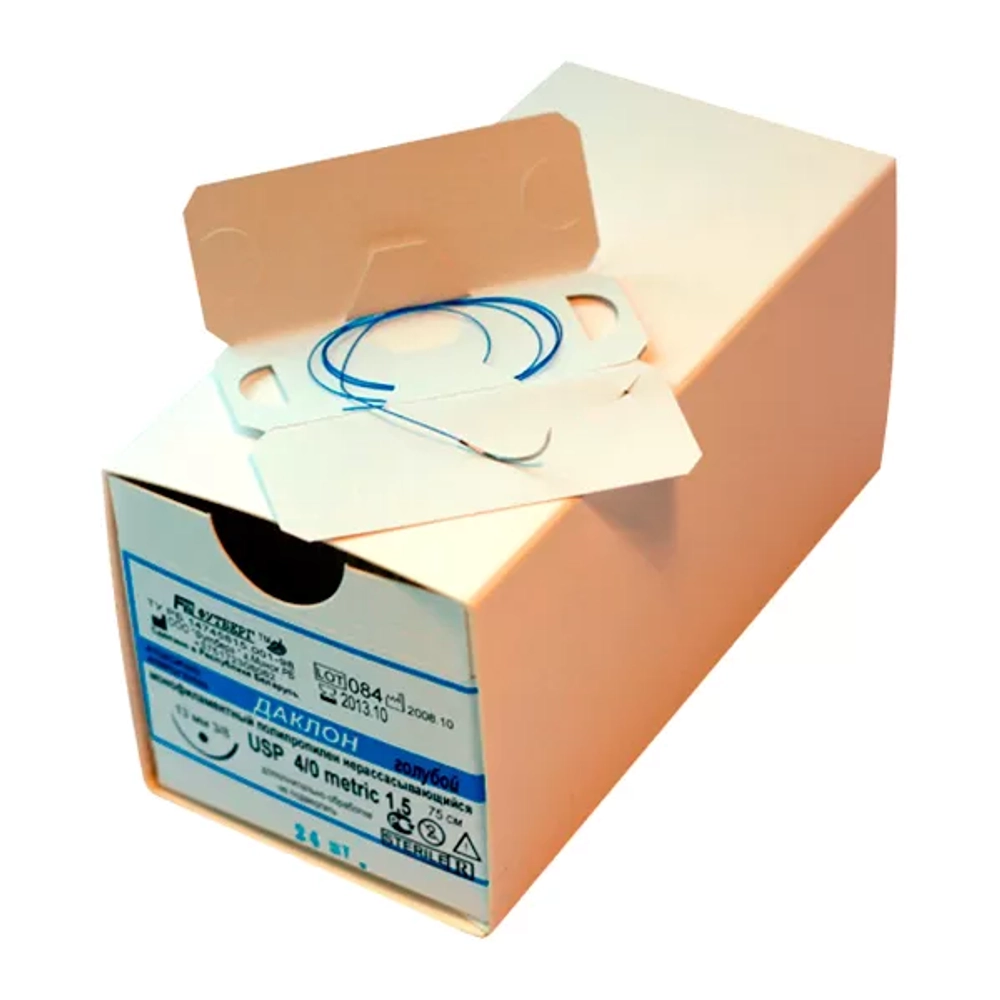 Даклон мононить М2 (3/0) 75 см колющая игла 20 мм 1/2 окр. 24 шт