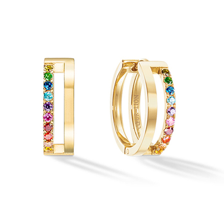 Серьги Coeur de Lion Multicolour Rainbow-Gold 0136/21-1535