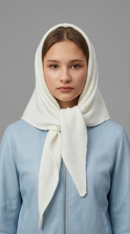 Оренбургский платок-косынка К401-02 белый