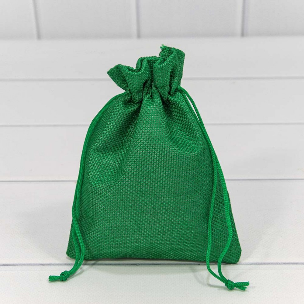 Мешочек 12х15см Лен искусственный (Зеленый)