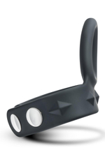 Черное эрекционное кольцо с подхватом мошонки на кнопках VS6 (Цвет: черный)