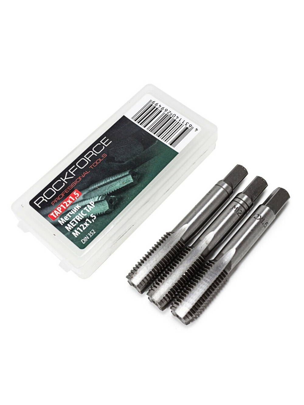Метчик M12x1,5 (3шт), в пластиковом футляре RockForce##Rock FORCE RF-TAP12x1,5