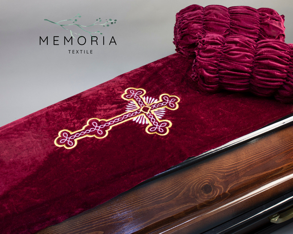 Чехол на гроб "Бархат Крест Вышивка"