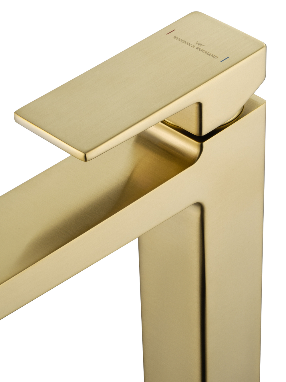 Смеситель для раковины высокий WONZON & WOGHAND CUBE 2.0, Брашированное золото (WW-88019068-BG)