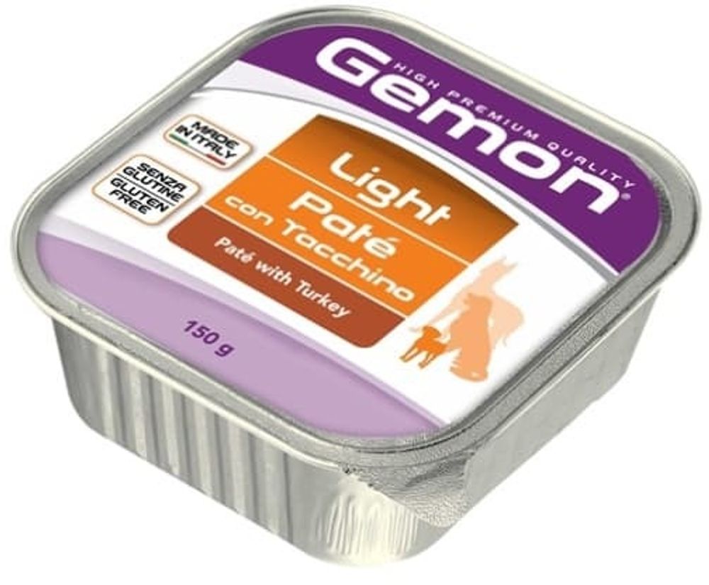 Gemon 150г Dog Light консервы для собак облегченный паштет индейка