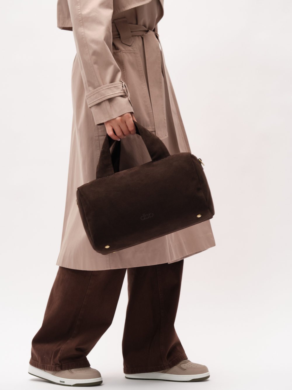 Замшевая сумка DBR 31378 черный каштан