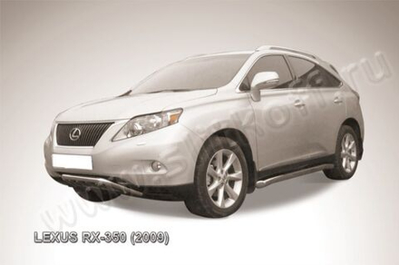 Защита переднего бампера (нержавейка) Lexus RX-350 (2008-2012) d57 с защитой картера