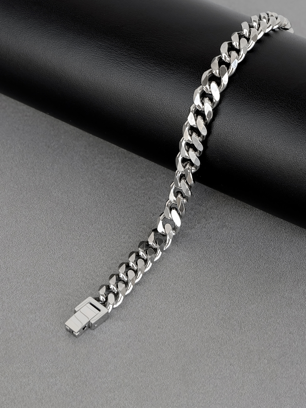 Мужской браслет из стали, панцирное плетение