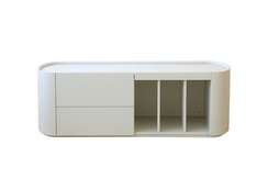 Тумба Lagom под ТВ 2 ящика 3 ниши ширина 140 см (молочный)