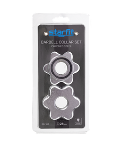 Замки для грифа BB-108, d=26 мм, металлические, хромированный, 2 шт