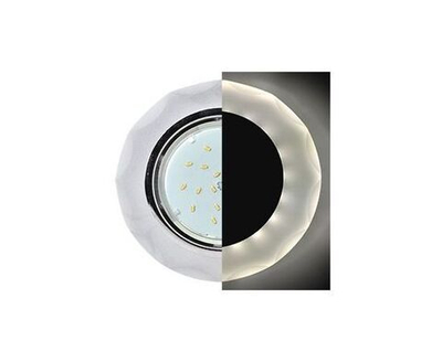 Ecola GX53 H4 LD5313 Св-к Стекло Круг с вогн.гранями подсветка 4K Хром-матов. 38x126