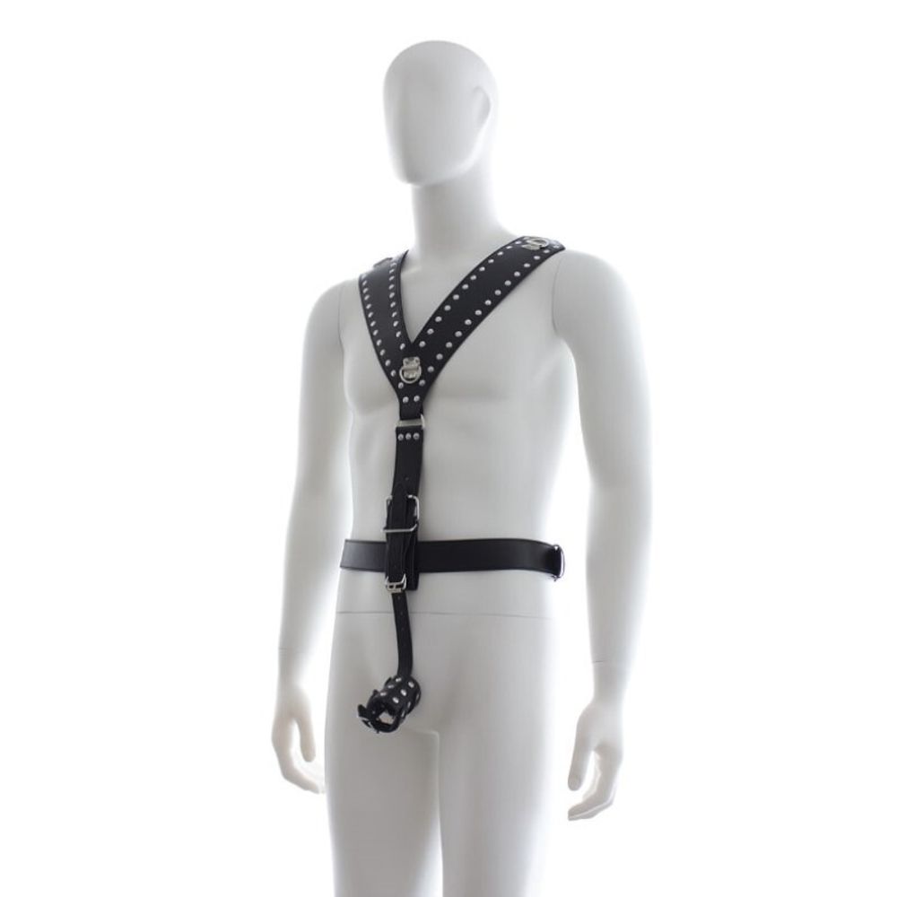 Мужская сбруя (портупея) черная Romeo Rossi 9144