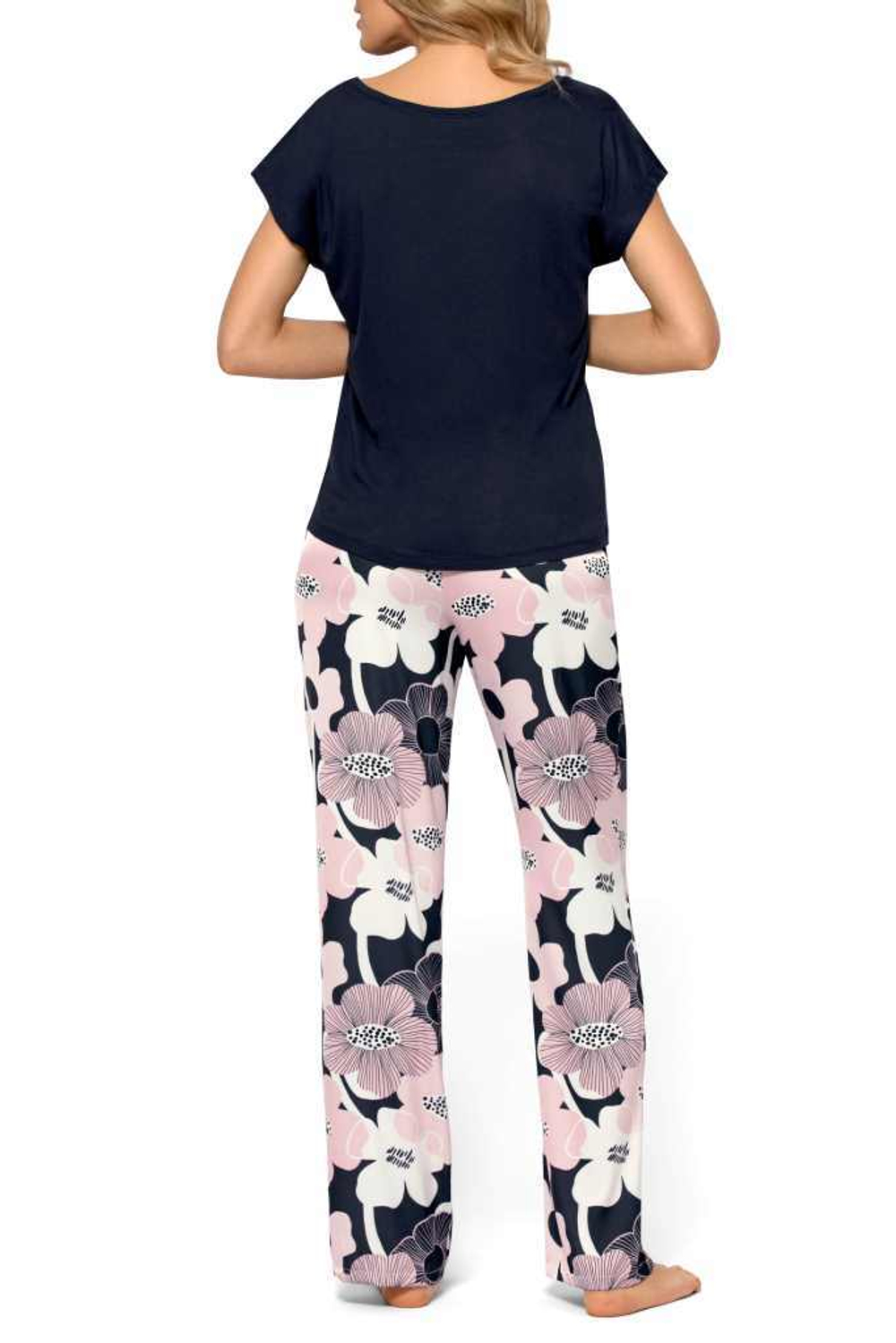 Пижамный комплект Bianca из вискозного полотна (Размер: L) (Цвет: темно-синий)