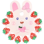 Заколки - крабики для волос детские 10шт «БАМБИ БУМ», Клубнички, 2см/9.5*8см