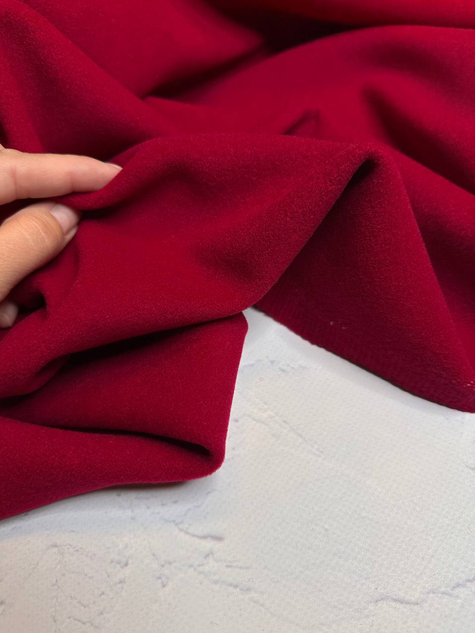Пальтовая однотонная ворсовая смесовая шерсть с полиамидом (Alta Moda, Гранатовая страсть, 150, 520 гр/м2, 80%шерсть/9%кашемир/11%полиамид)