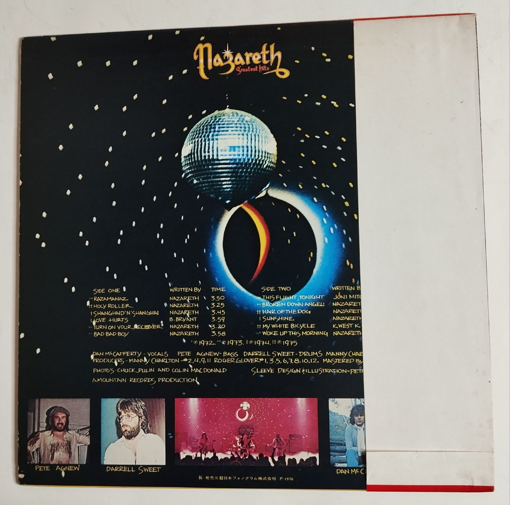 Винтажная виниловая пластинка LP Nazareth Greatest Hits (Japan 1976) (Obi)
