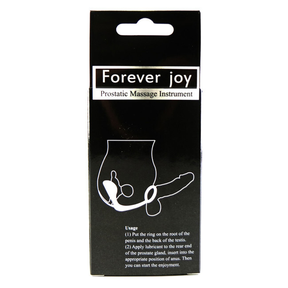 Эрекционное кольцо с анальной пробкой черное (7,5 см , чёрный) (Цвет: чёрный)