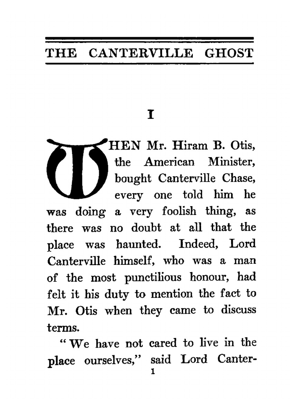 The Canterville ghost. An amusing chronicle of the tribulations of the ghost of Canterville Chase when his ancestral halls became the home of the American Minister to the Court of St. James | Оскар Уайльд