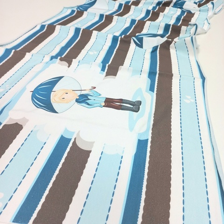 Футер 2х нитка петля Мальчик Под зонтиком купон 70 см