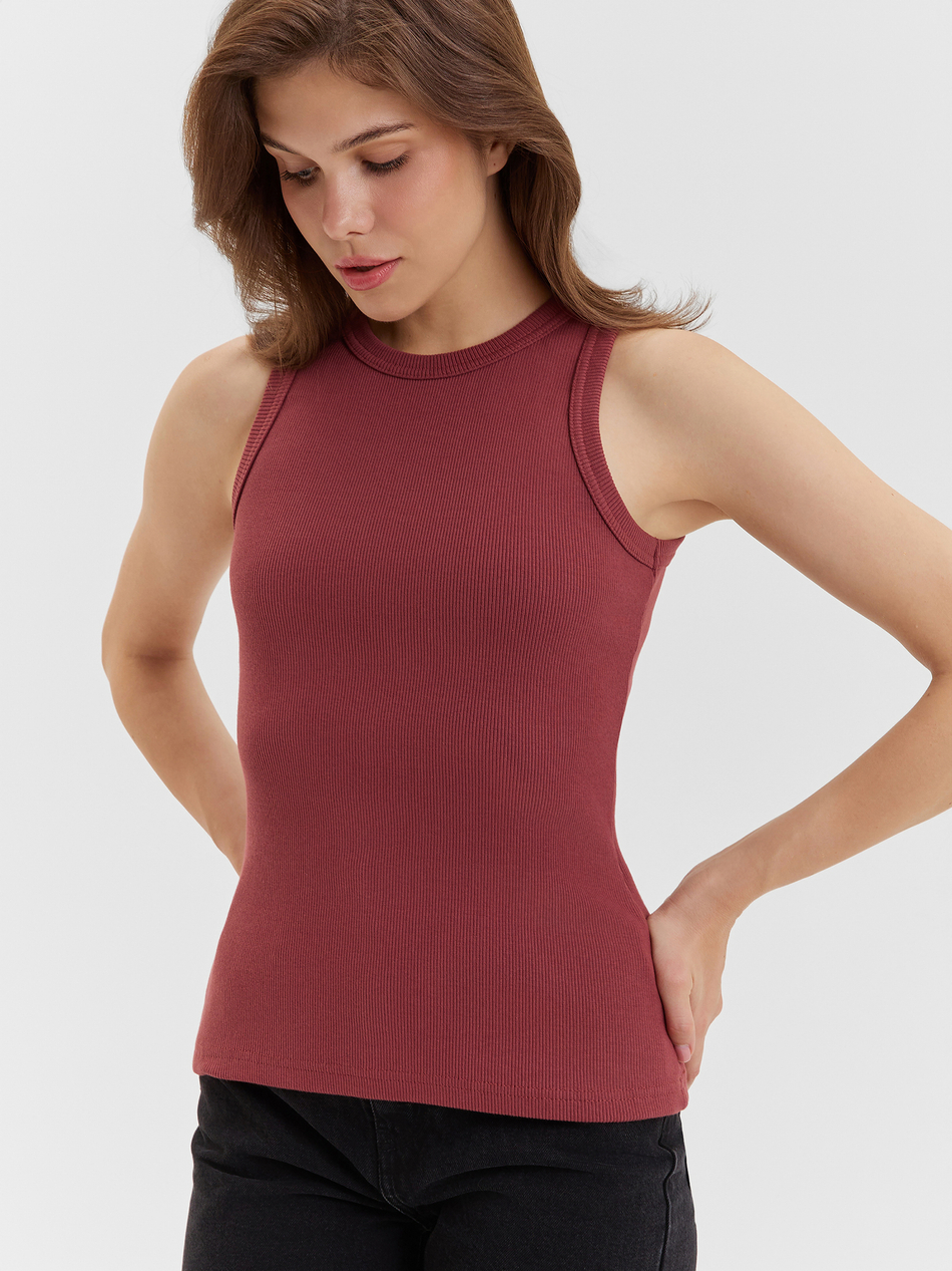 Базовый топ из эластичного хлопка