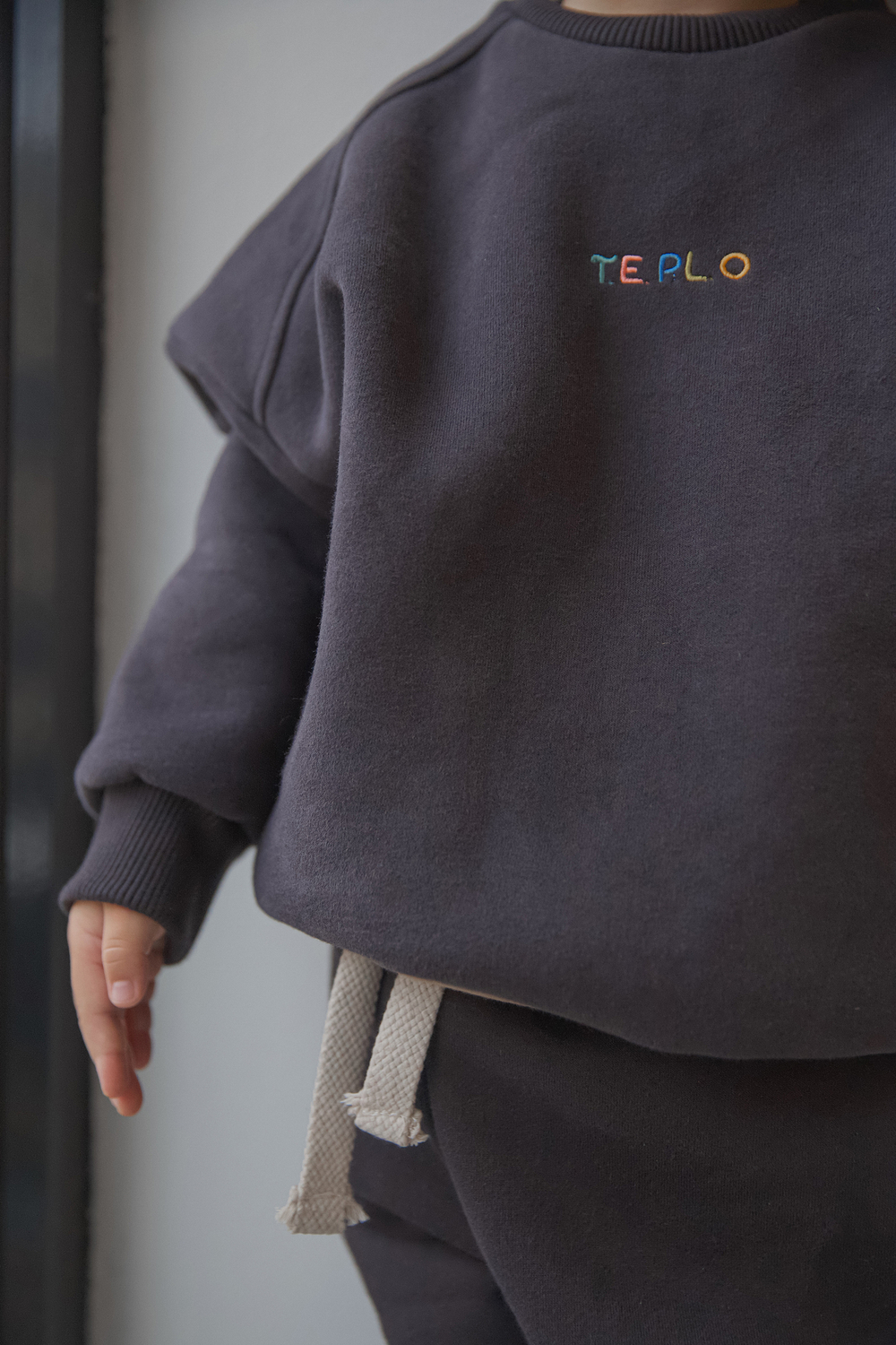 Свитшот с начесом в стиле oversize Ночь