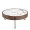 Круглый журнальный столик 2138/MH2303A из ореха и мраморной керамики