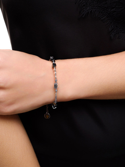 Браслет "Hematite cube gray" Silver