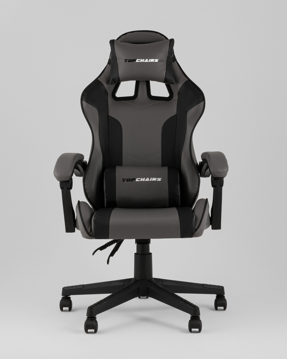Кресло спортивное TopChairs Commander серо-черный