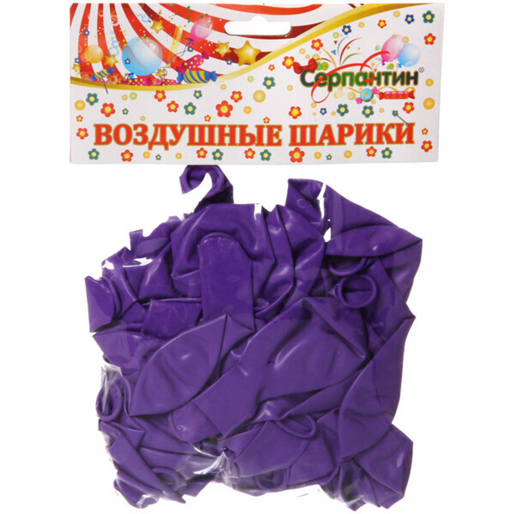 Воздушные шары 50 шт, 10»/25см Мир магии (фиолетовый)