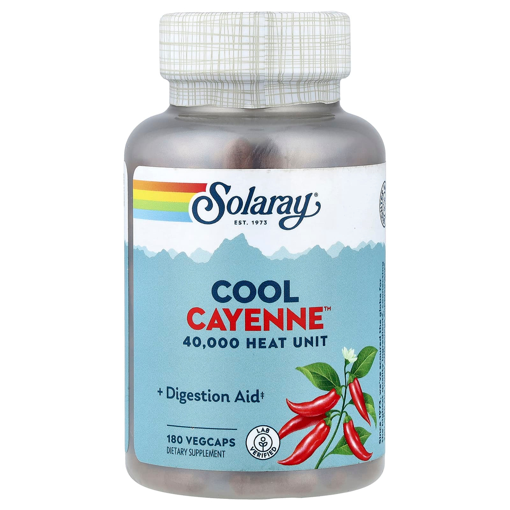 Solaray, Cool Cayene™, 180 растительных капсул (300 мг в 1 капсуле)