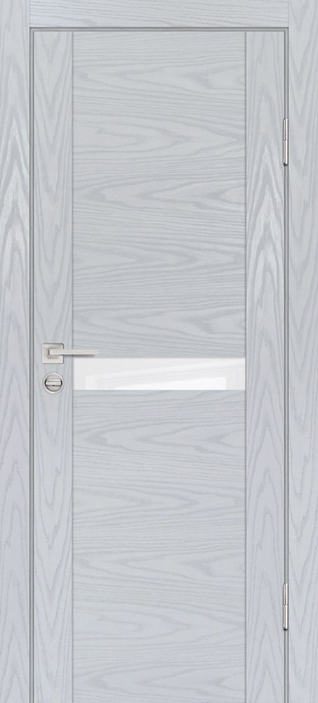 Дверь PSM-3 / Цвет Дуб скай серый / белоснежный лакобель / Двери PROFILO PORTE