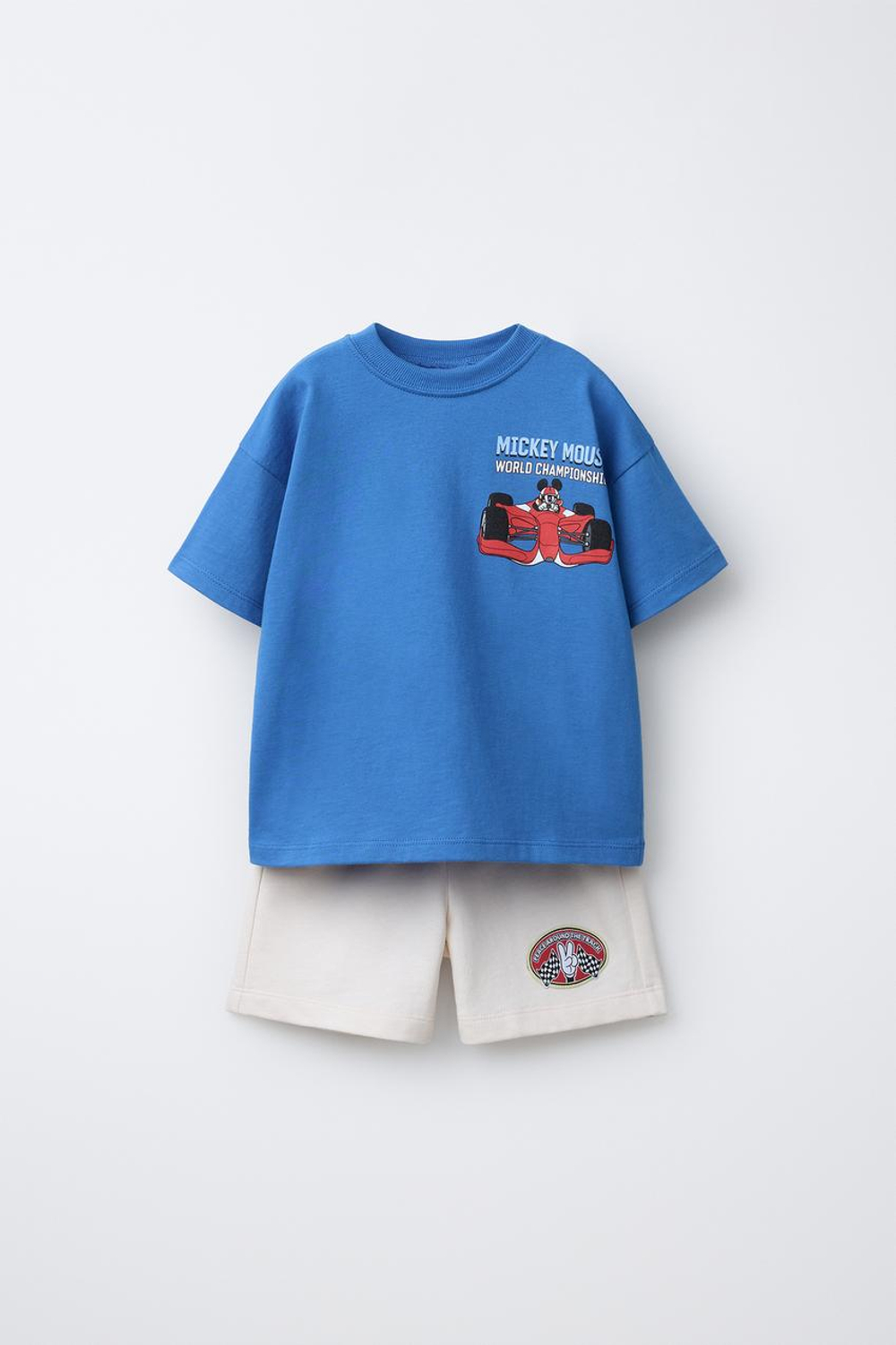 ZARA КОМПЛЕКТ ИЗ ФУТБОЛКИ И БЕРМУД «МИККИ МАУС» © DISNEY, ЭКРЮ