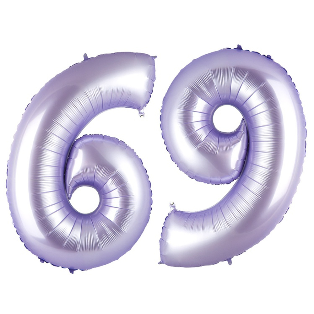 Шар фольгированный Цифра 9 101 см (Лаванда)