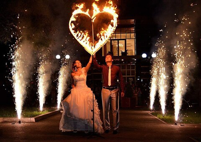 Дорожка из 6 фонтанов + огненное сердце!