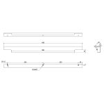 Ручка-профиль накладная L.496мм, отделка черный бархат (матовый)