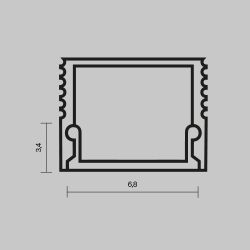 Рассеиватель для профиля 08×09 (Чёрный, 2 м), Maytoni ALM-0809-B-DF-2M 642018