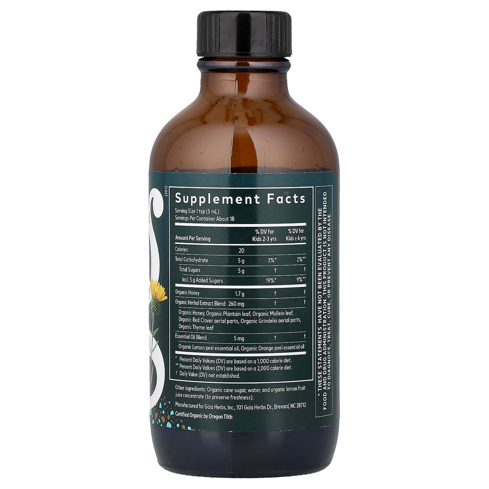 Gaia Herbs, детский сироп для здоровья бронхов, 89 мл (3 жидк. унции)