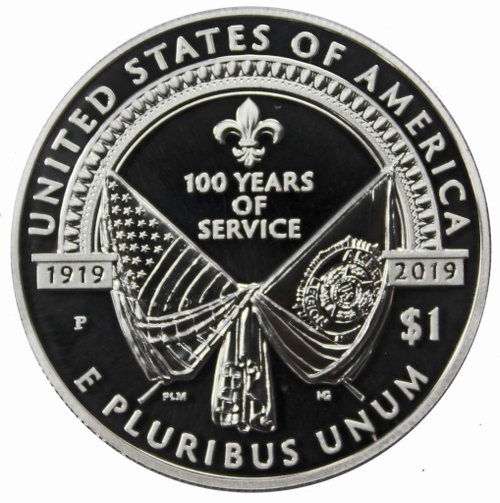 1 доллар. Американский легион. 100 лет со дня основания. США. 2019 г. PROOF
