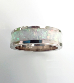 Кольцо Эстерелла с синтетическим опалом, серебро 925*, родирование/Ф