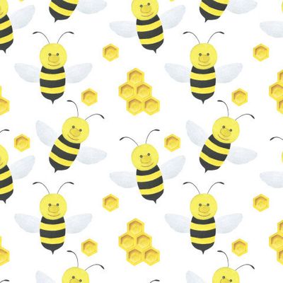 Пчелы акварель