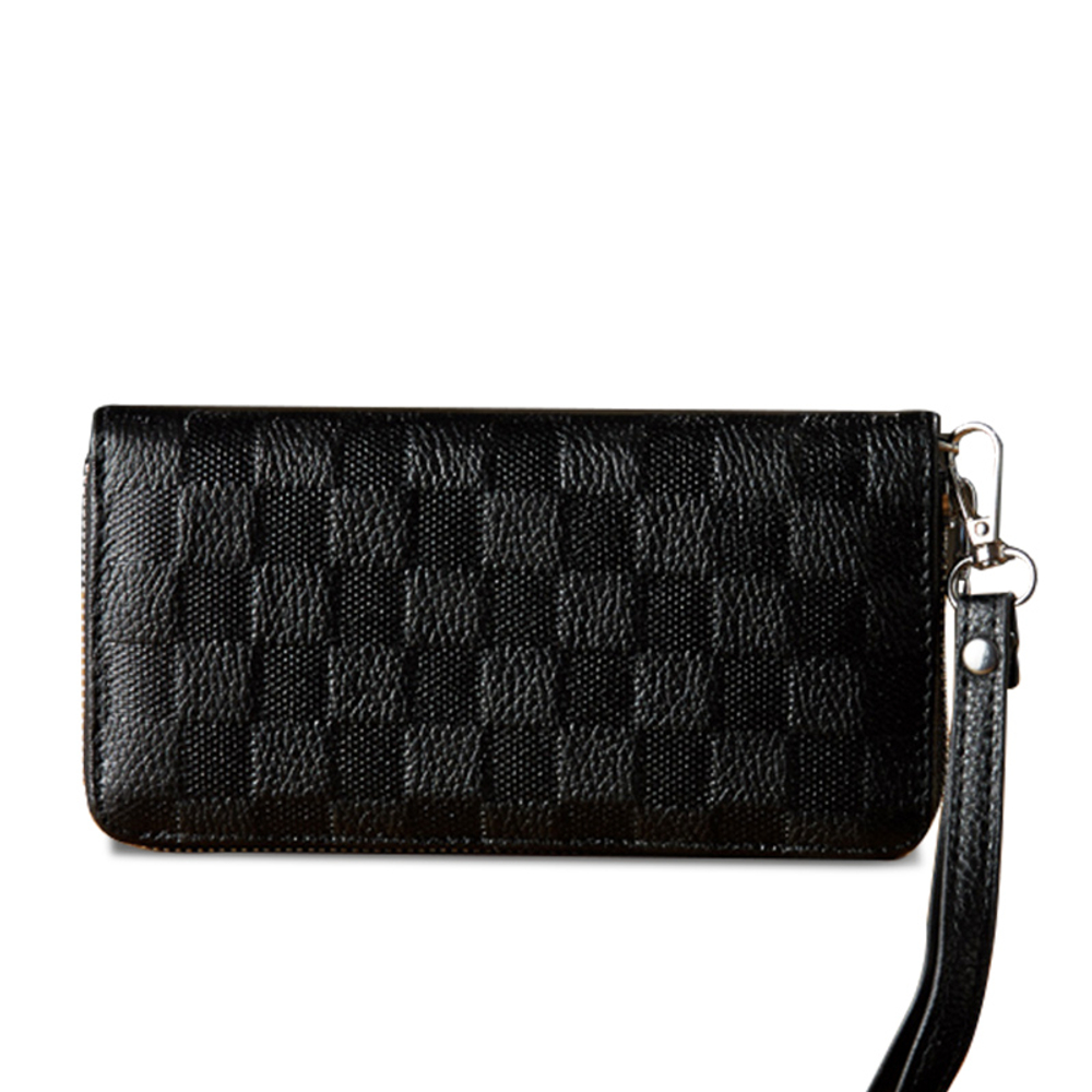 Simple&nature Cow Leather Clutch Wallet Medium Men"s Black